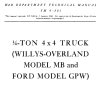 War Department Technical Service Manual Willy Jeep MB GPW TM9803